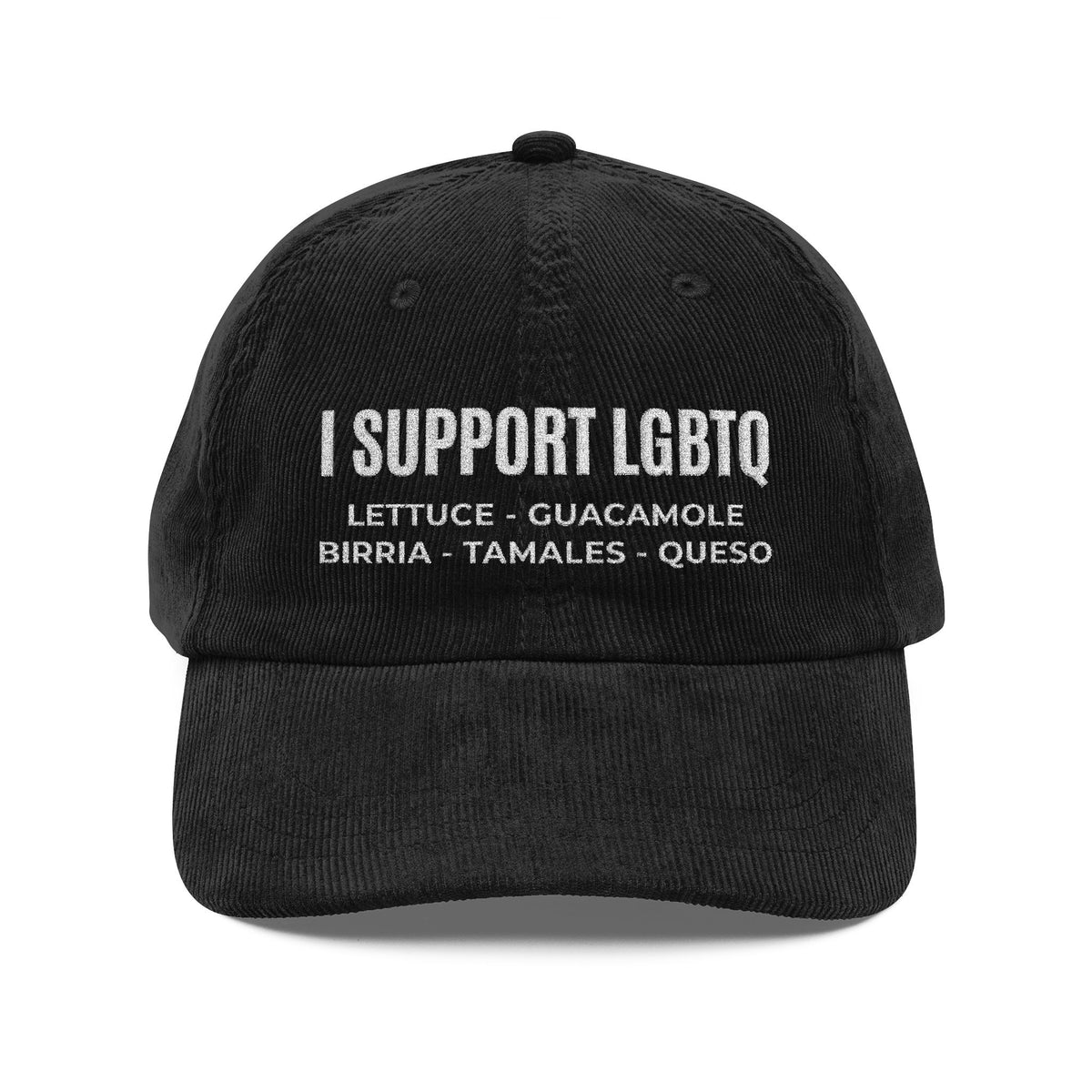 I Support LGBTQ Embroidered Corduroy Hat