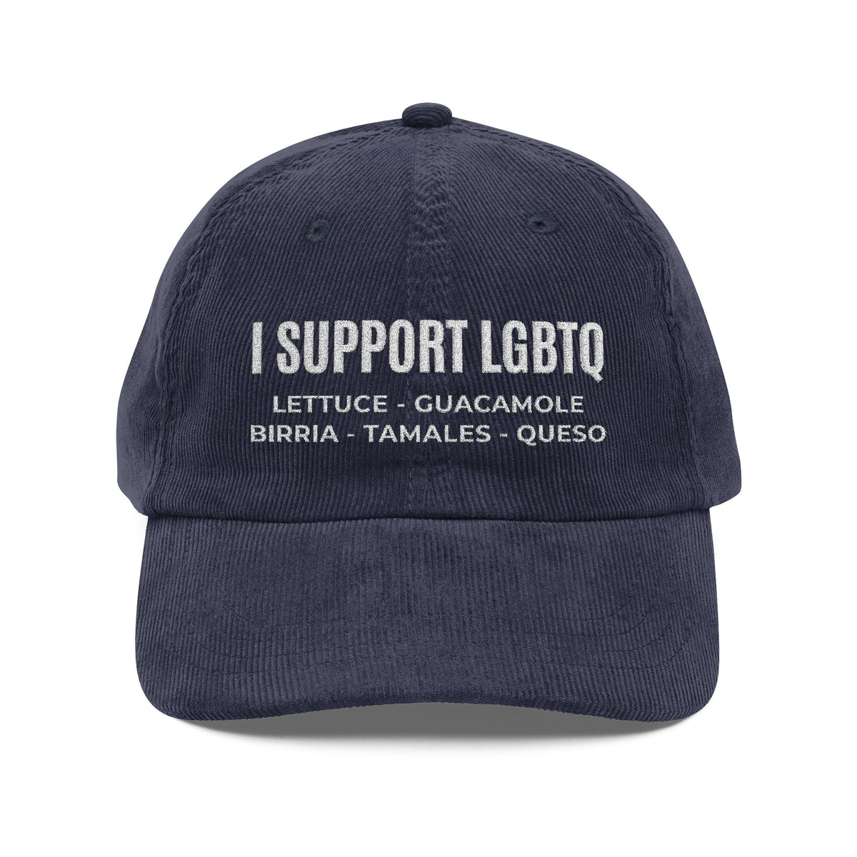 I Support LGBTQ Embroidered Corduroy Hat