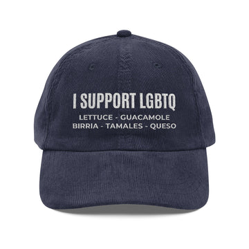I Support LGBTQ Embroidered Corduroy Hat