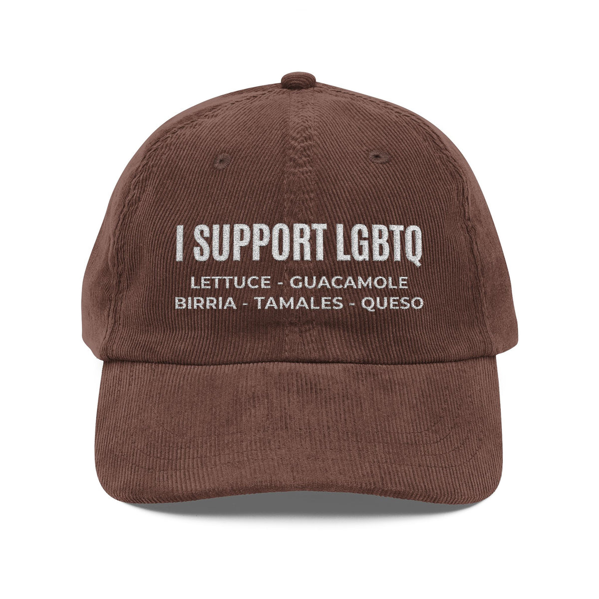 I Support LGBTQ Embroidered Corduroy Hat